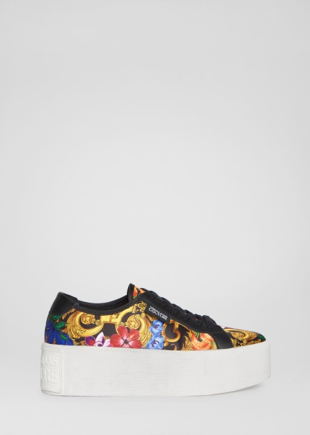 Adidasi Versace Tropical Baroque Print Platform Dama | MQPSNCD-48